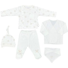 Resim Andywawa Ac25560 Newborn Set Tinny Ships 5'li Hastane Çıkışı Ekru Ekru 