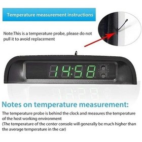 Resim Ganzhoushop Yurt Yapışkanlı Termometre Saatleri Saati Saat Saat Otomatik Güneş Göstergeli Gece Enerjili Dışından Dijital Dahili Araba Araba 24 Uv 
