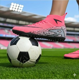 Resim Twingo Air Laliga Çoraplı Krampon Halı Saha Dişsiz Yeni Ayakkabı Modelleri Pembe 