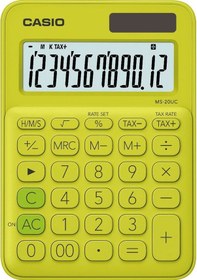 Resim Casio MS-20UC-YG Masaüstü 12 Hane Hesap Makinesi 