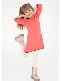 Resim U.S. Polo Assn. Kız Çocuk Nar Çiçeği Polo Yaka Triko Elbise 50297179-VR239 