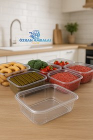 Resim Özkan Ambalaj Temizlik Kullan At Tek Kullanımlık Plastik Kapaklı Kase Sızdırmaz Kap 1250 Cc 25 Adet 