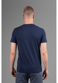 Resim Maraton Regular Erkek Bisiklet Yaka Açık Lacivert T-shirt Lacivert 
