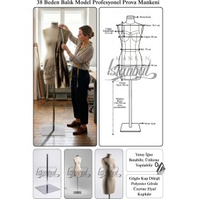 Resim Manken İstanbul 38 Beden Profesyonel Fransız Göğüs Kuplu Balık Model Terzi Mankeni Prova Mankeni 