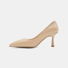 Resim Desa Kadın Ten Sivri Burunlu Klasik Deri Stiletto 