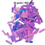 Resim Mor 15 x 5 mm Dantel Oya Yazma Halhal Abiye Lazer Kesim Pul 600 Adet / 24 Gram 