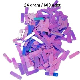 Resim Mor 15 x 5 mm Dantel Oya Yazma Halhal Abiye Lazer Kesim Pul 600 Adet / 24 Gram 