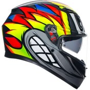 Resim AGV K3 Birdy 2.0 Grey Yellow Red Kapalı Kask 