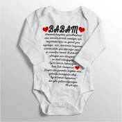 Resim Limon Unisex Bebek Beyaz Babam Iyi Ki Benim Babamsın Ilk Göz Ağrın Baskılı Zıbın 