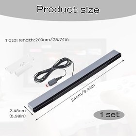 Resim Nintendo Wii/Wii U konsolu için USB sensör çubuğu, kablolu kızılötesi kızılötesi sinyal ışını sensörü bar, kızılötesi IR Ray hareket sensörü sinyal alıcısı, Wii ve Wii U konsolu için, şeffaf stantlı 