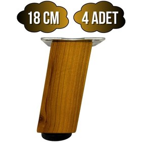 Resim Kale Eğimli Ayarlı Ahşap Ayak Mobilya Masa Ve Dolap Ayağı 18cm 4 Adet Kiraz Kiraz Ağacı Kiraz 