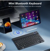 Resim BLUE İNTER QASUL IPad Xiaomi Samsung Huawei Uyumlu Tablet Laptop Uyumlu Bluetooth Bağlantılı Klavye+Mouse Set 