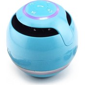 Resim Mavi Taşınabilir Bluetooth Hoparlör - 7 Renkli Led Işıklı, Fm Radyo, Microsd Desteği, Aux Girişi, Elsiz Arama 