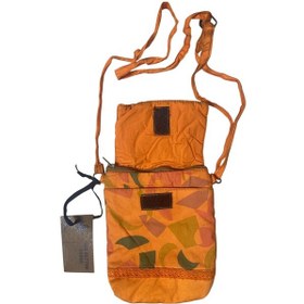 Resim Vintage Renkli Etnik Salaş Tek Bölmeli Günlük Kadın Kol Omuz Çapraz Telefon Çantası 14 Cm X 17 Cm Turuncu - Kırmızı 