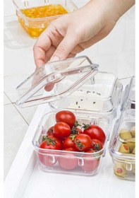 Resim Akrilik Beyaz 6’lı Kapaklı Kahvaltılık Kahvaltı Seti & Saklama Kabı (Cam Değildir) Beyaz 