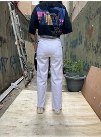Resim Kadın Beyaz Palazzo Kot Pantolon Jeans Beyaz 
