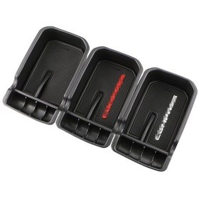 Resim Kırmızı Araba Kol Dayama Saklama Kutusu Tutucu Konteyner Jeep Compass 2th 2017-2020 Eldiven Organizatör İç Aksesuarları 