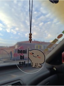 Resim NED MDF LAZER DEKARASYON Beni Bi Sal Yazılı Dikiz Aynası Süsü Araba Süsü Hediyelik Eşya 
