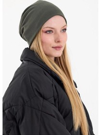 Resim Kadın Termal %100 Pamuklu Soft 2 Stil 1 Arada Bere Premium Cuts Serisi - Standart / Haki Haki 