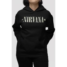 Resim Sevbano Tasarım Nirvana Rock Metal Müzik Grubu Sırt Baskılı Unisex Oversize Penye Hoodie 