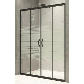 Resim Durul Duşakabin Ön Cephe Siyah 5mm Çizgili Yükseklik 190cm 