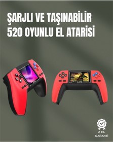 Resim P5 Gamepad Retro Konsol - Nostaljik Oyun Deneyimi, 520 Klasik Oyun Seçeneği 
