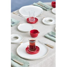 Resim UltraMint Şık 28 Parça Bone Nar Kahvaltı Takımı, 6 Kişilik Set 