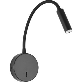 Resim Mediterian Şık Siyah Metal Yatak Başı LED Aplik ile Odana Zarif Işık Katın 