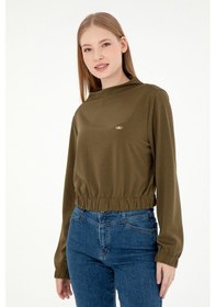 Resim U.s. Polo Assn. Kadın Haki Sweatshirt 50298171-vr027 Haki 