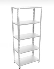Resim Genel Markalar ÇELİK RAF 5 Katlı 43x93x200 cm Galvaniz OFİS DOSYA DOLABI KİLER RAFI METAL RAF 