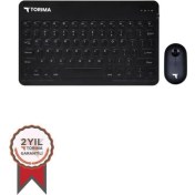 Resim Torima Tmk-08 Siyah Kablosuz Bluetooth Klavye Mouse Seti 