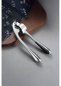 Resim Gümüş Ergonomik Sarımsak Ezici Pratik Paslanmaz Çelik Gövdeli Mutfak Aleti Çelik 