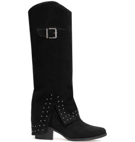 Resim Elit Btsdt01 Kadın Topuklu Çizme Siyah Siyah 