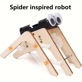 Resim Teknoloji Mini DIY El Yapımı Örümcek Bionik Robot Bilim Deneyi STEM Eğitici Bulmaca Seti Tatil Hediyesi Elektrikli Robot 
