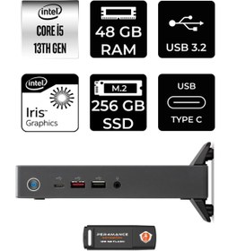 Resim ACER Veriton 2000 i5 1334U 48GB 256GB SSD W11P Mini Masaüstü Bilgisayar & PER4 USB Bellek 