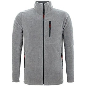 Resim Çağdaş Iş Açık Gri Tam Fermuarlı 3 Cepli Polar Açık Gri 