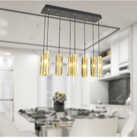 Resim Natali 8Li Sirali Gold Sarkit Salon- Yemek Masasi Avize 