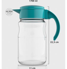 Resim Renga Spiro 1700 Ml Turkuaz Kapaklı Cam Sürahi 111031 