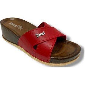 Resim Parmi 22105-25 Anatomik Dolgu Topuk Kadın Terlik Kırmızı 