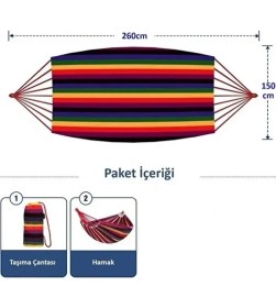 Resim Magicool Çift Kişilik Xl 260X150CM Kolay Kurulabilir Kanvas Hamak Çantalı 
