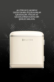 Resim Dijitsu DB80RBE Retro Mini Buzdolabı Bej 