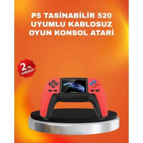 Resim Uzun Pil Ömürlü 520 Oyunlu P5 Retro Konsol 