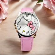 Resim Elmpaly Pembe Hello Kitty Çizgi Film Kız Kol Saati Yapay Deri Kayış İnci Detaylı Diğer 