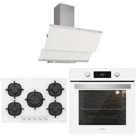 Resim Silverline BO6504W01 - CS5364W01 - 3420 Classy 60 Beyaz Cam Ankastre Set 