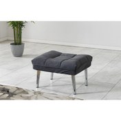 Resim Meşe Home Smart Kılıflı Süngerli Metal Ayaklı Puf Gri 