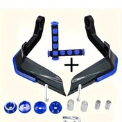 Resim Xuweiwei Motorcycle Modifikasyon Kit 4pcs Mavi Rüzgarlık Ve Kaymaz Tutacak Street Off Road 