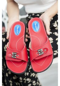 Resim Khayt Ola Jel Taban Topuk Dikeni Tavsiyeli Kadın Terlik Kırmızı 