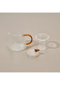 Resim Tohanaa Borosilikat Cam Bitki Çayı Demliği - Şeffaf / Turuncu - 500 Ml Renkli 