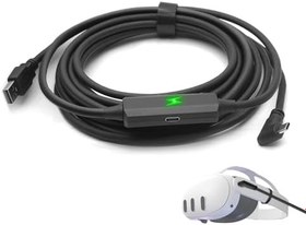 Resim Meta Quest 3 ile Uyumlu Bağlantı Kablosu, Sınırsız Çalma Süresi, 16ft USB A'dan USB C'ye Şarj Kablosu Oculus Quest 2/Pico VR Kulaklık ve PC Bağlantısı için Uygun 
