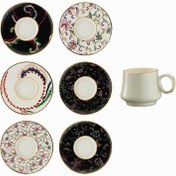 Resim Sandro Moreno 1453 Desen Yağmuru Yüzük Line Gold 12 Parça Kahve Fincan Takımı 90 ml 153AR211544 